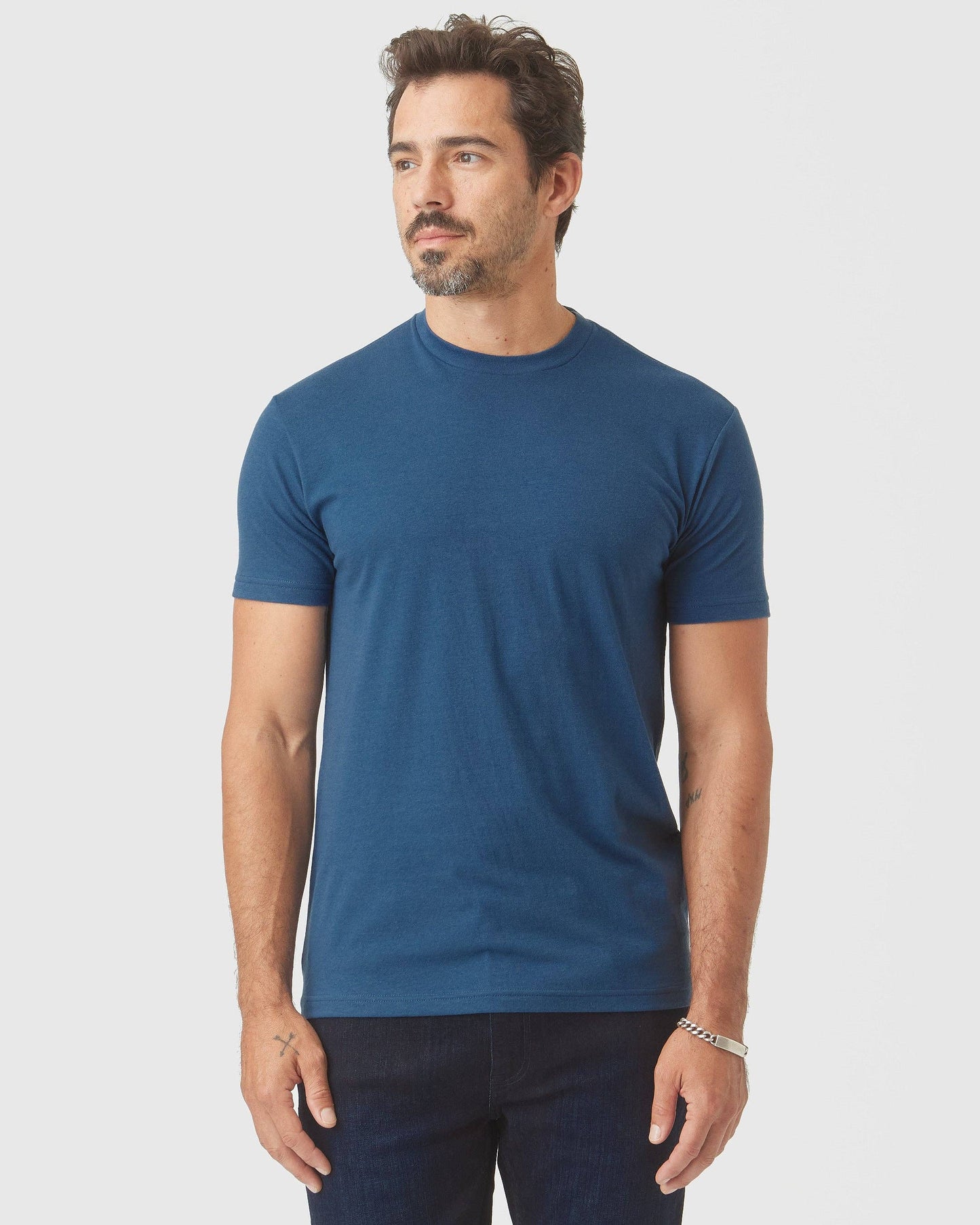 True Classic Short Sleeve Crew Neck T-Shirt in Deep Sea Blue