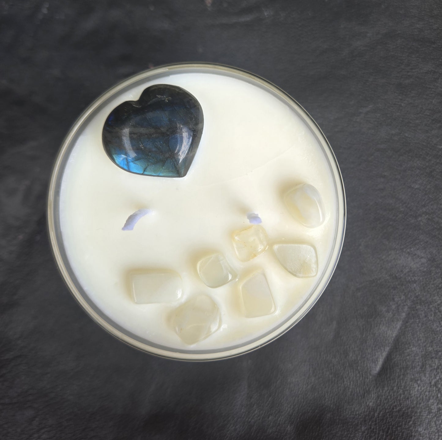 "Inspire" Heart Labradorite Hand-Poured Soy Candle