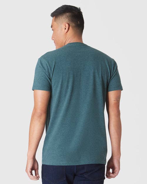 True Classic Short Sleeve Crew Neck T-Shirt in Heather Seafarer