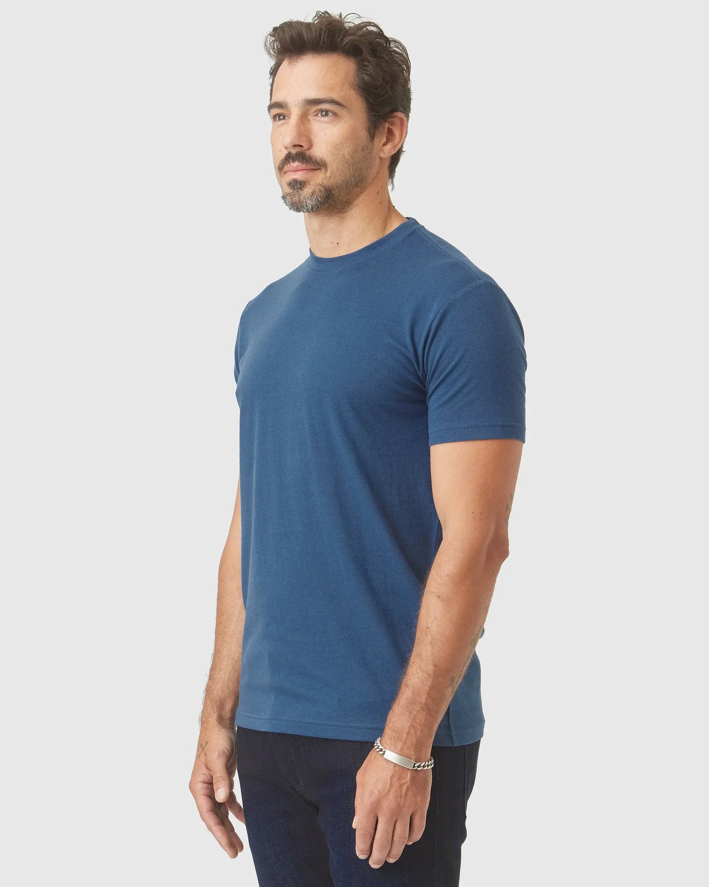 True Classic Short Sleeve Crew Neck T-Shirt in Deep Sea Blue