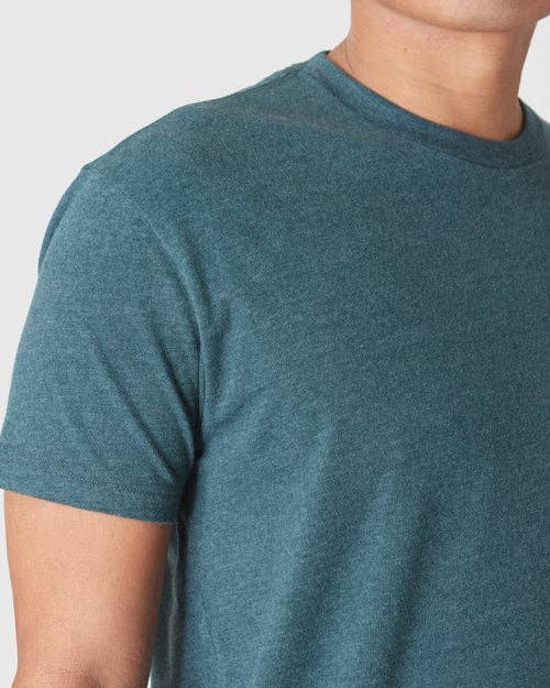 True Classic Short Sleeve Crew Neck T-Shirt in Heather Seafarer