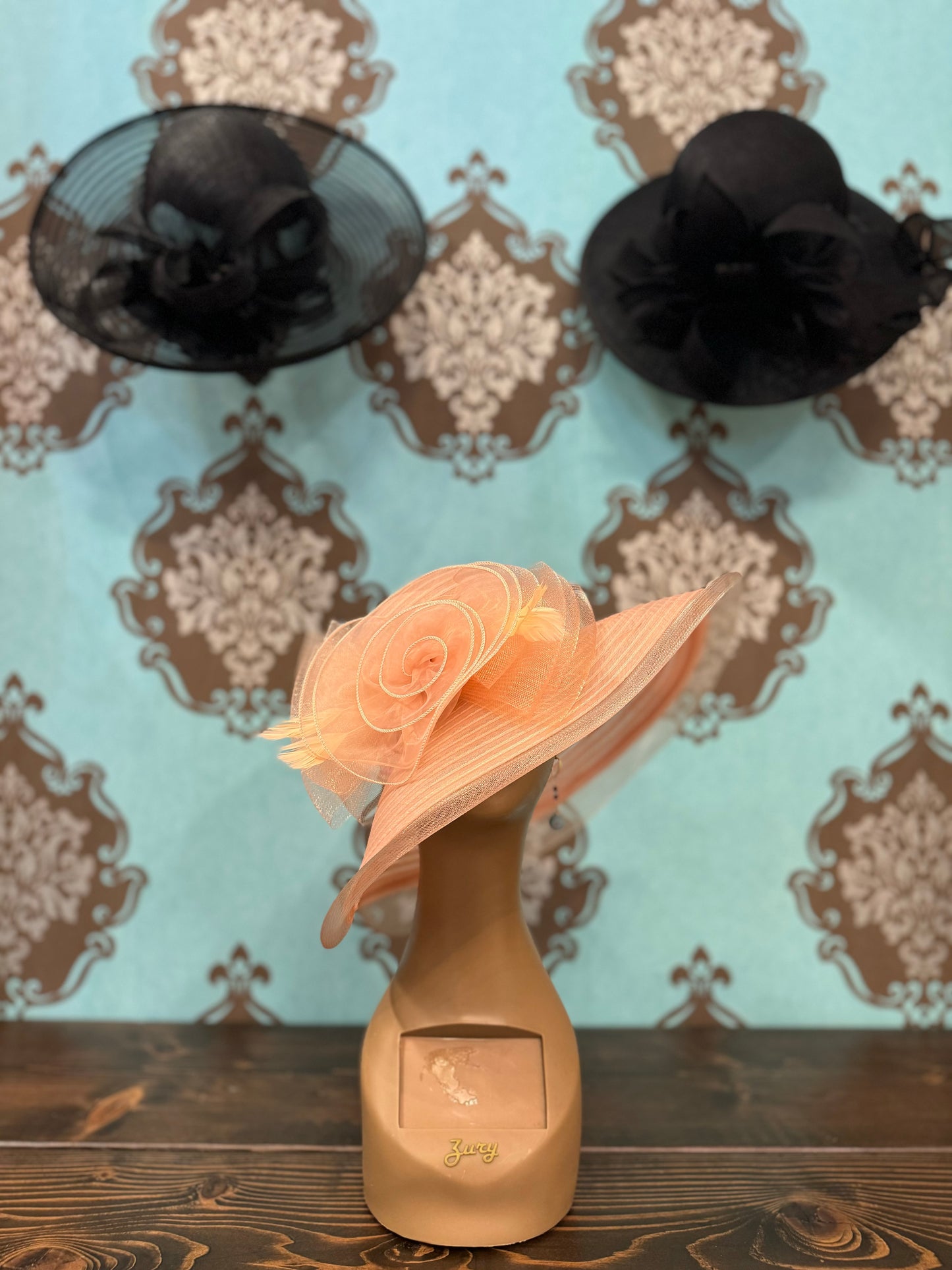 Helen Kentucky Derby Hat in Peach