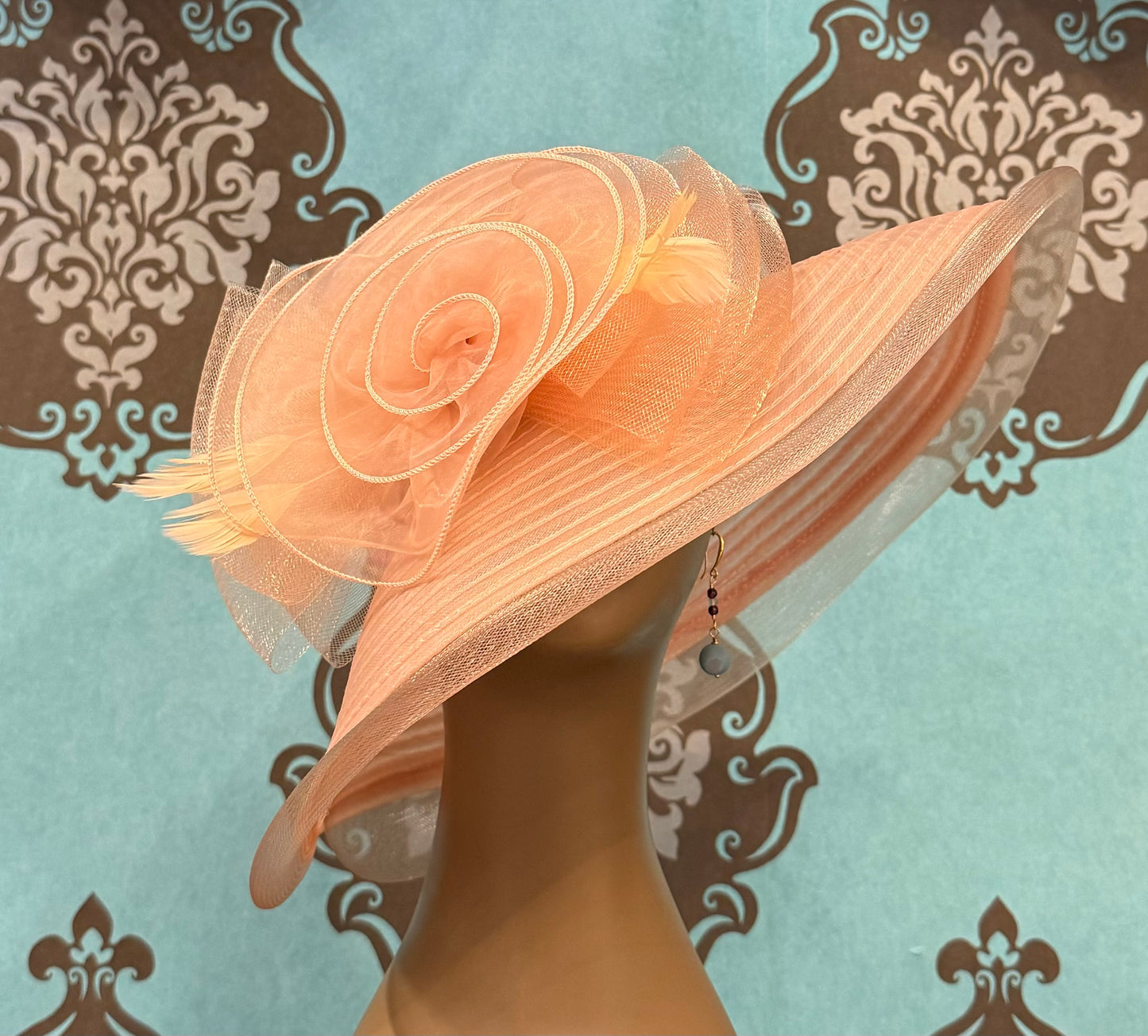 Helen Kentucky Derby Hat in Peach