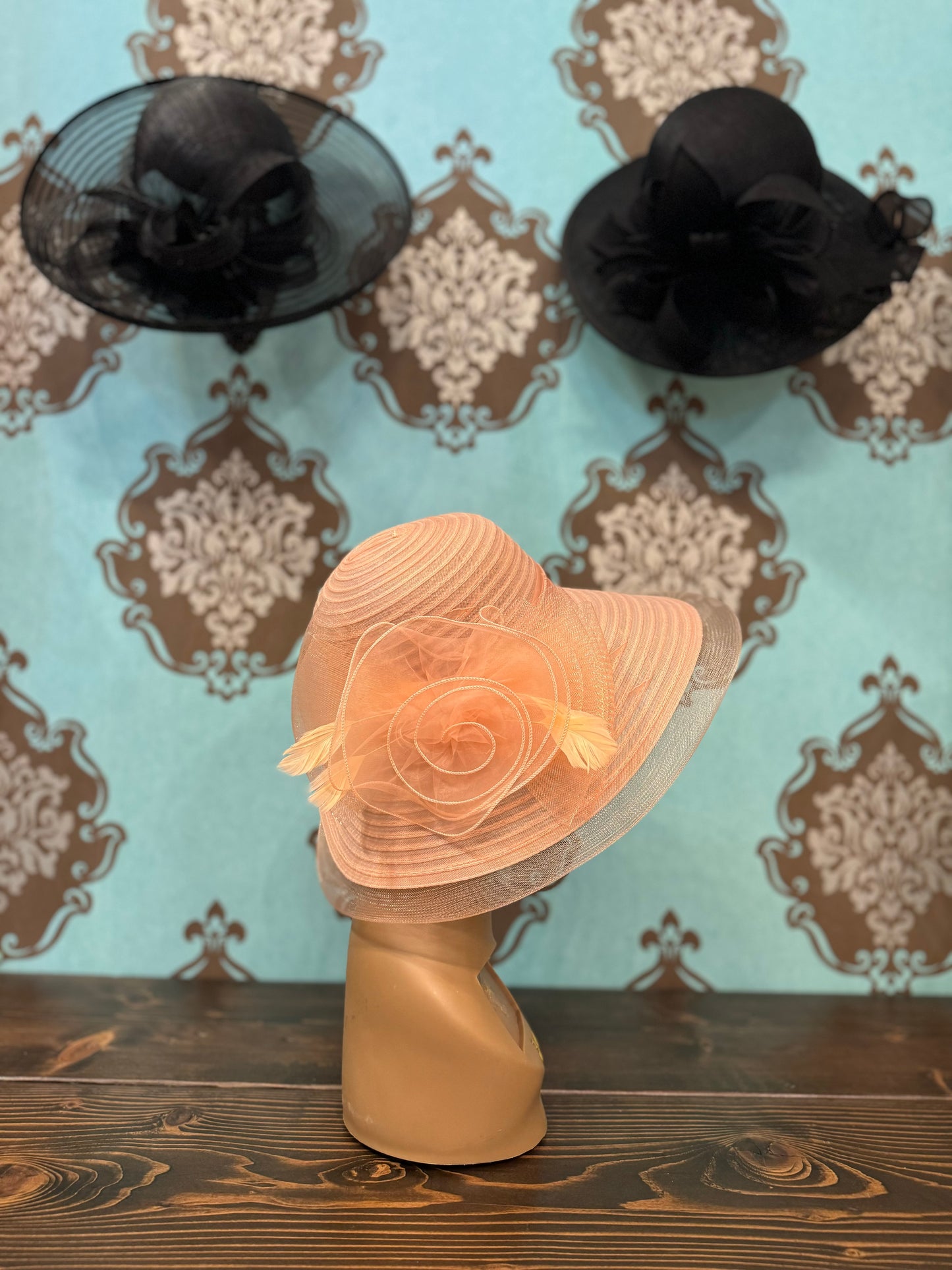 Helen Kentucky Derby Hat in Peach