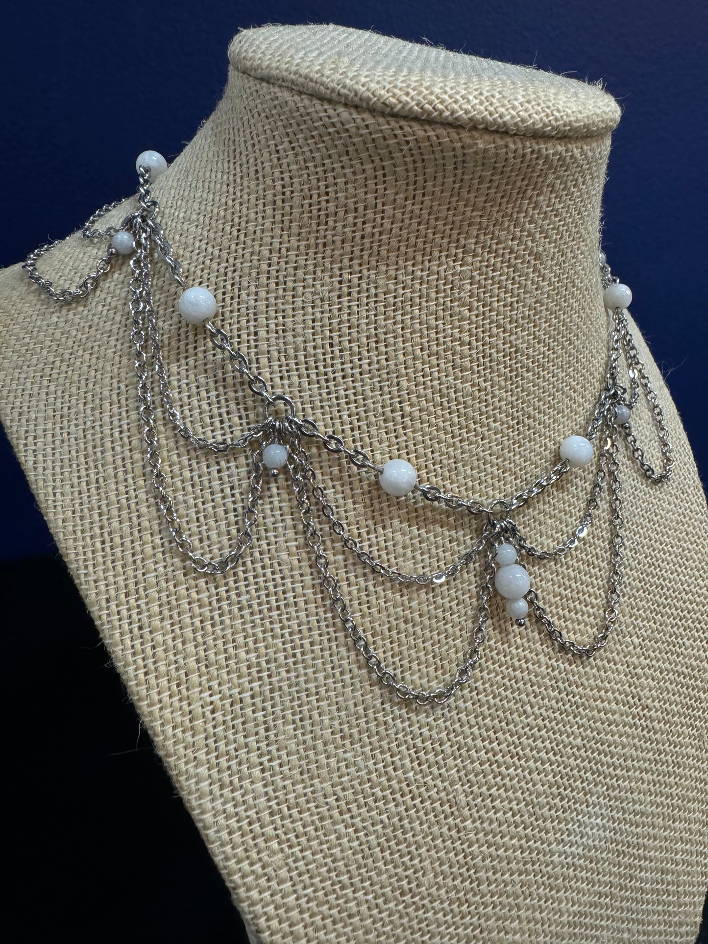 Sacred Lynx Rainbow Moonstone Choker