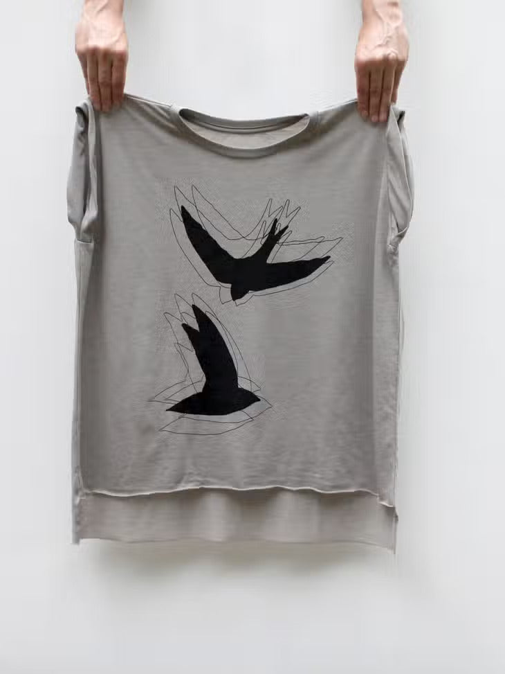 Chimney Swifts Birds Shirt Rolled Cuff Muscle Tee