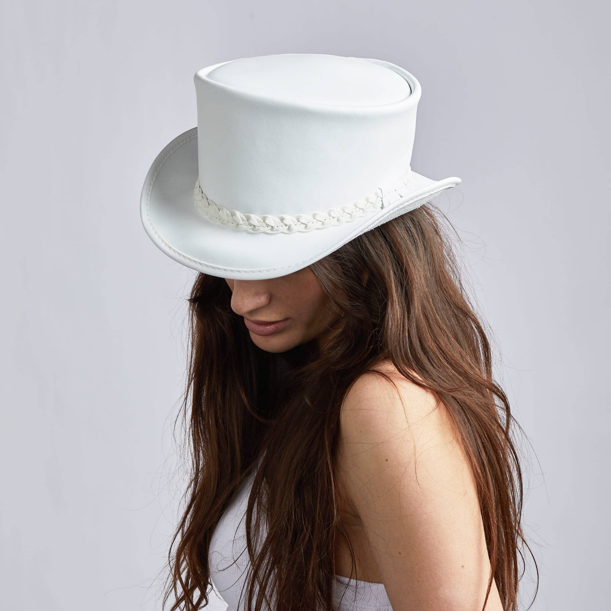 White factory top hat