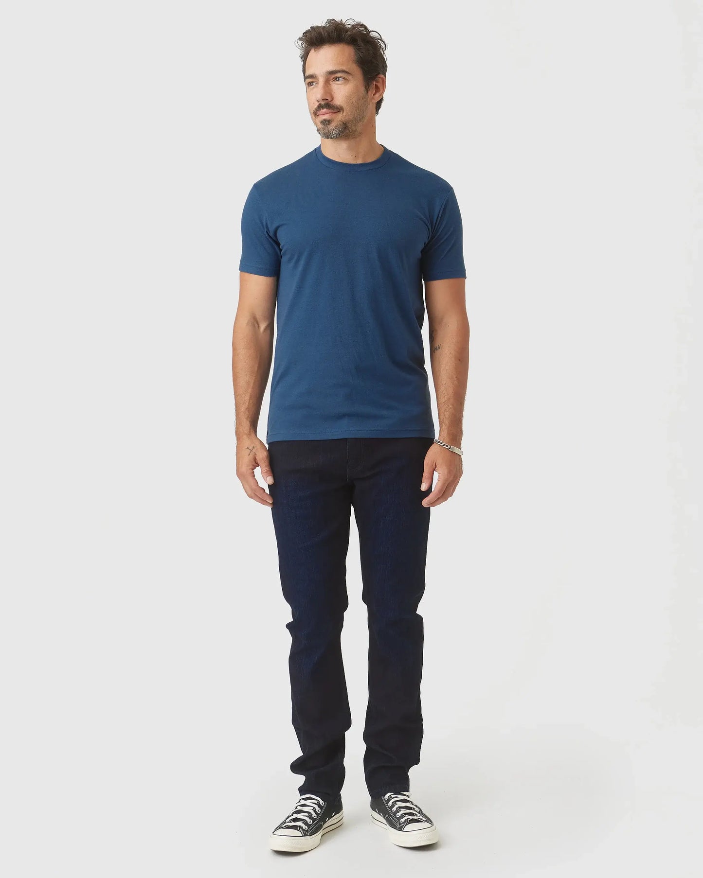 True Classic Short Sleeve Crew Neck T-Shirt in Deep Sea Blue