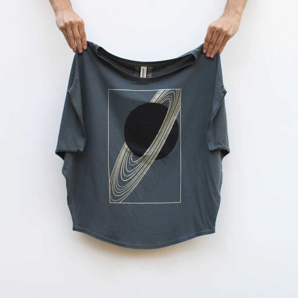 Women's Dolman Sleeve Tee RINGS OF SATURN ASTRONOMY PRINT