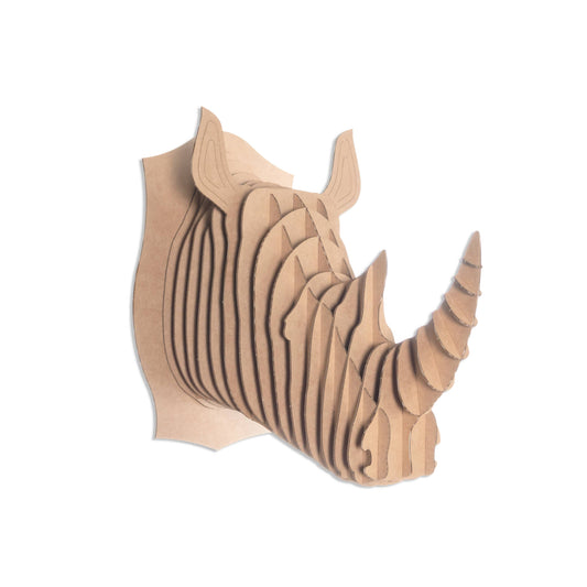 Robbie The Micro Size Cardboard Rhino Head (Cardboard Safari)