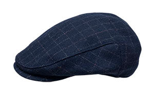 Broner Prescott Navy Windowpane Plaid Ivy Cap